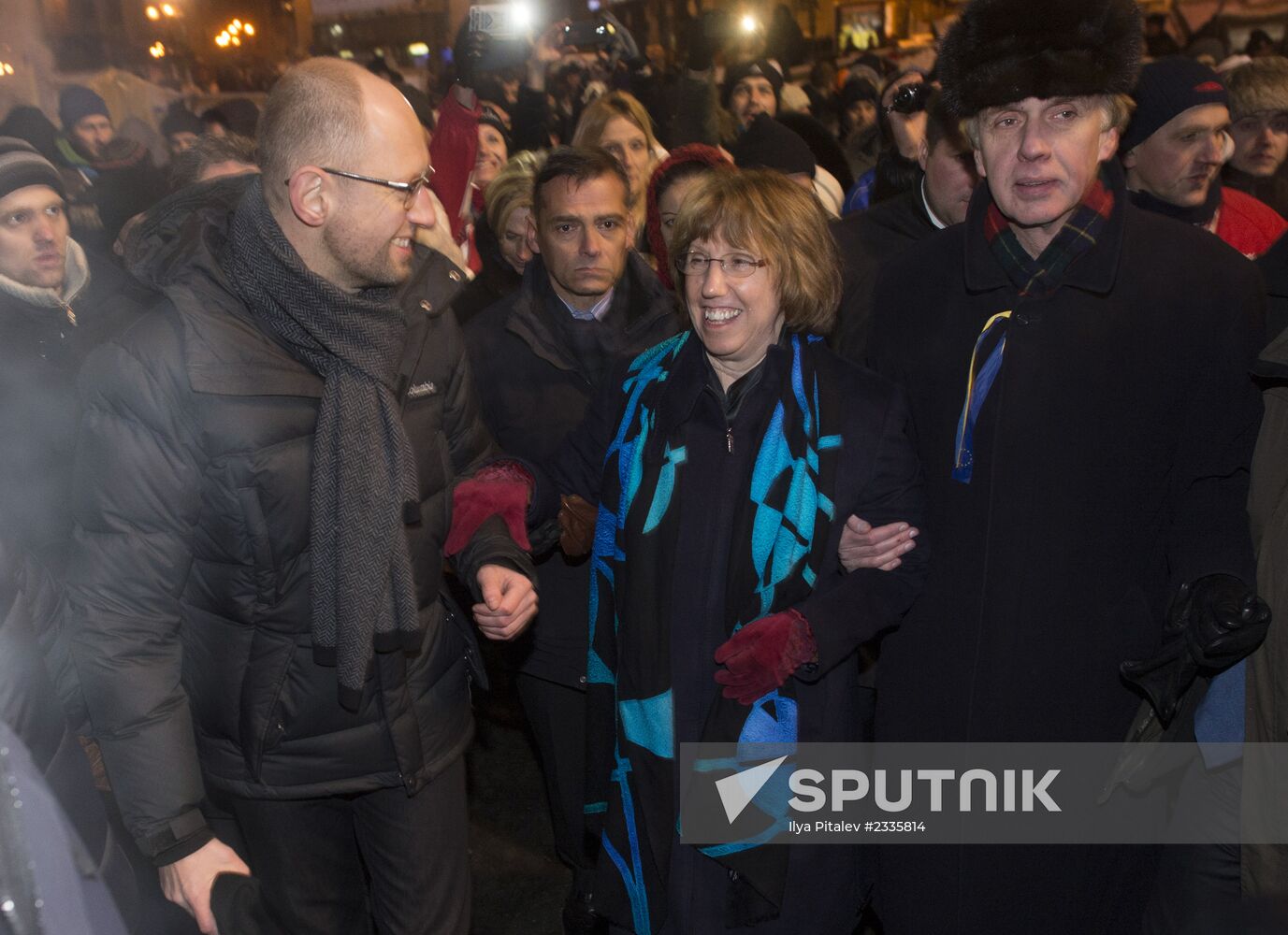 European Union foreign policy chief Catherine Ashton in Kiev's Independence Square