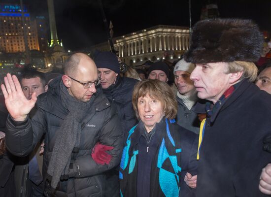 European Union foreign policy chief Catherine Ashton in Kiev's Independence Square