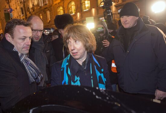 European Union foreign policy chief Catherine Ashton in Kiev's Independence Square