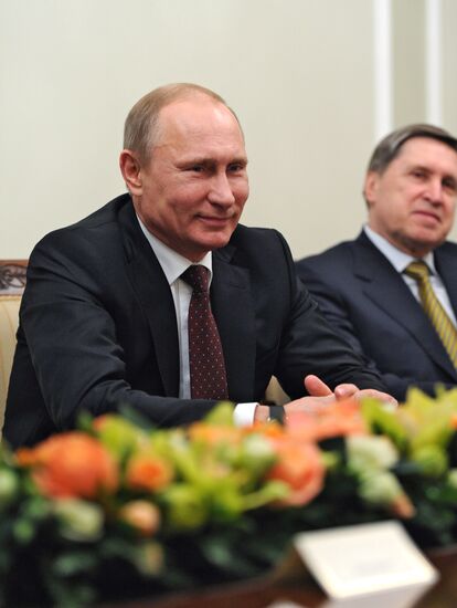 Vladimir Putin meets with former Chancellor of Germany Helmut Schmidt