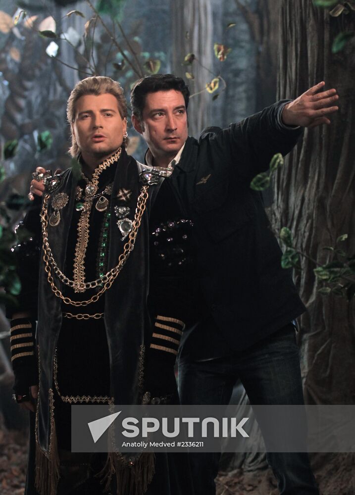 Shooting of New Year's TV musical "The Three Knights"