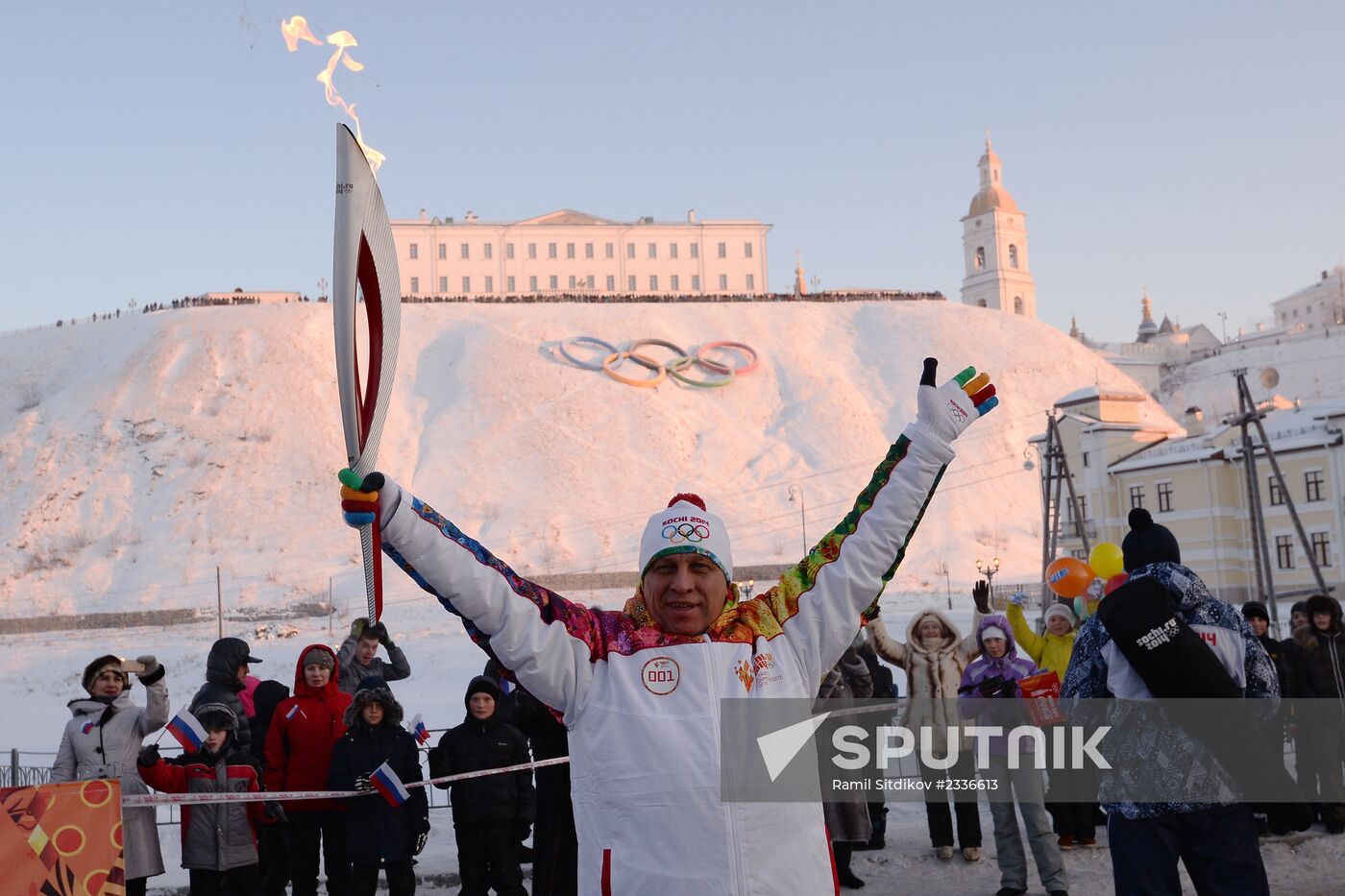 Olympic torch relay. Tobolsk Kremlin