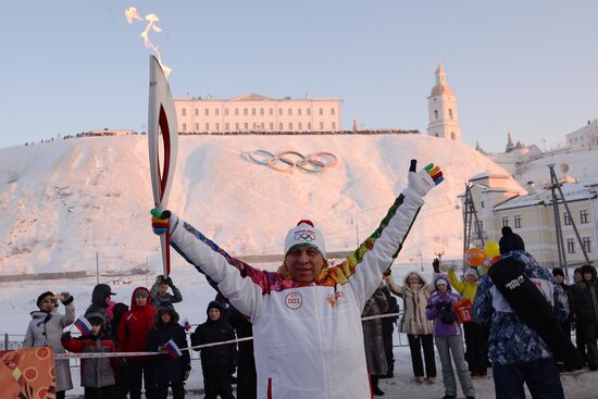 Olympic torch relay. Tobolsk Kremlin