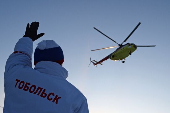 Olympic torch relay. Tobolsk