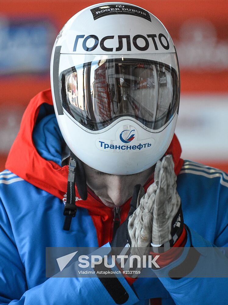 Skeleton. 3rd stage of World Cup. Training