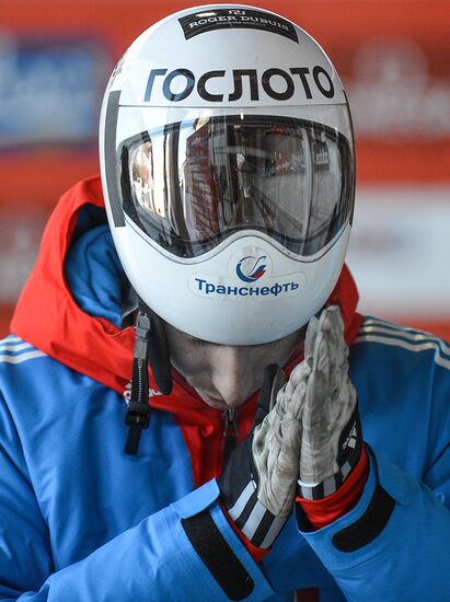 Skeleton. 3rd stage of World Cup. Training