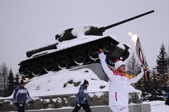 Sochi 2014 Olympic torch relay. Nizhny Tagil