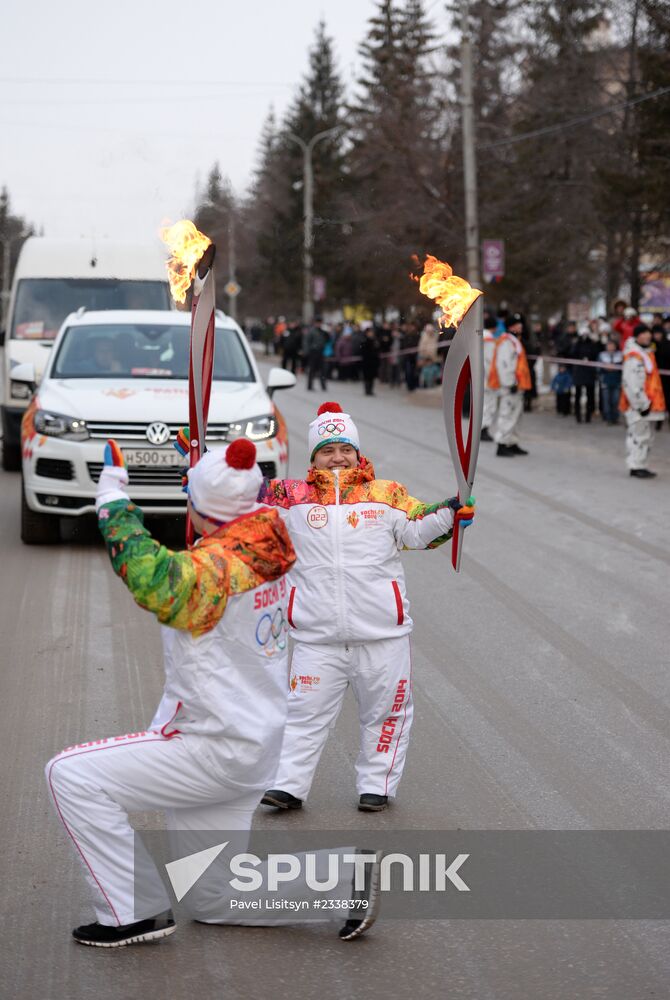Sochi 2014 Olympic torch relay. Kamensk-Uralsky