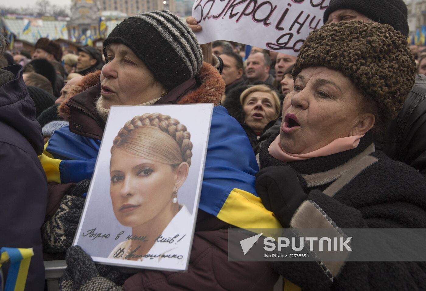 Supporters of pro-EU integration hold Dignity Day rally on Kiev's Maidan Nezalezhnosti