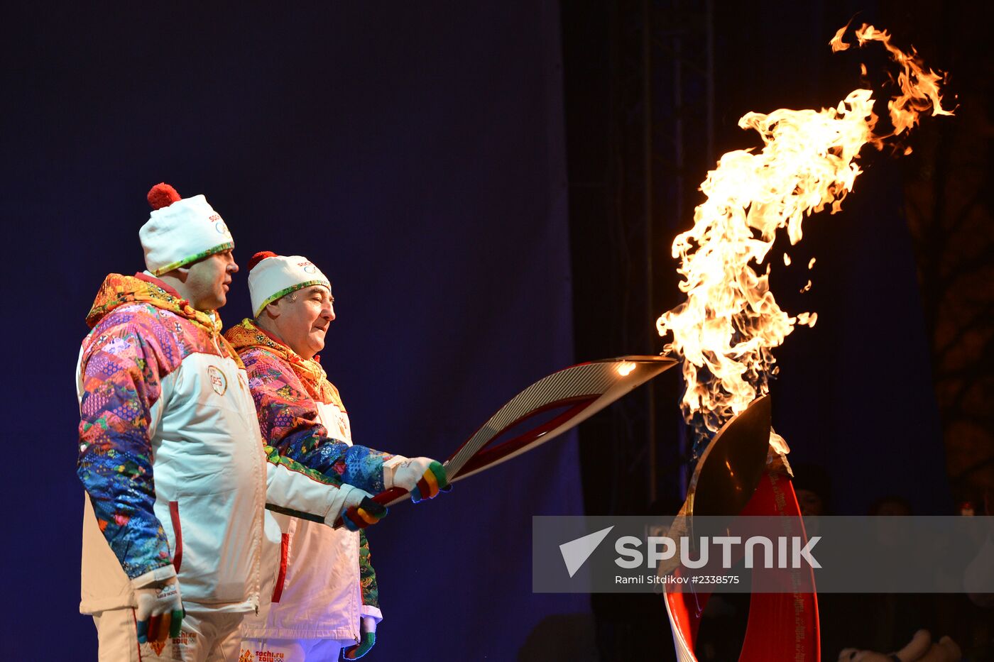 Sochi 2014 Olympic torch relay. Kurgan