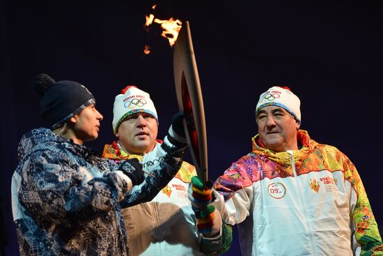 Sochi 2014 Olympic torch relay. Kurgan