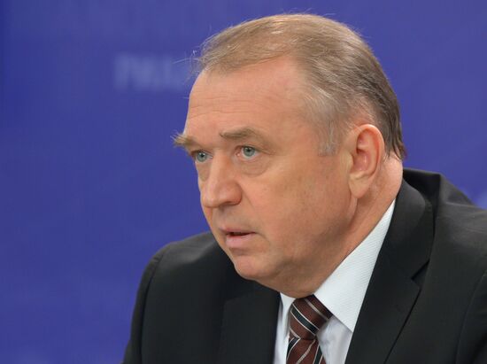 Russian Chamber of Commerce president Sergey Katyrin's wrap-up news conference