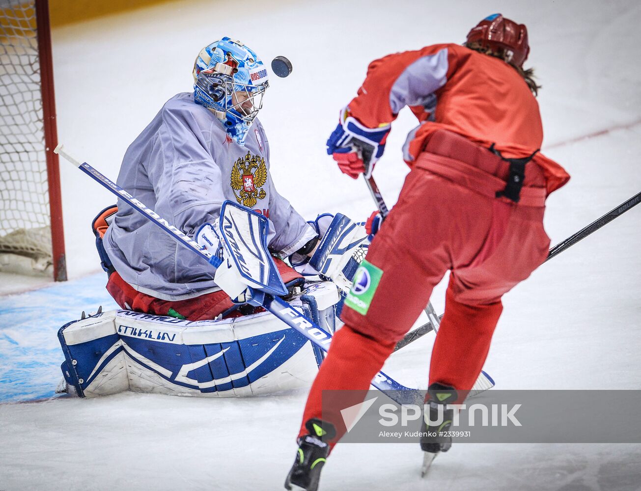 Ice hockey. Channel One Cup. Training session