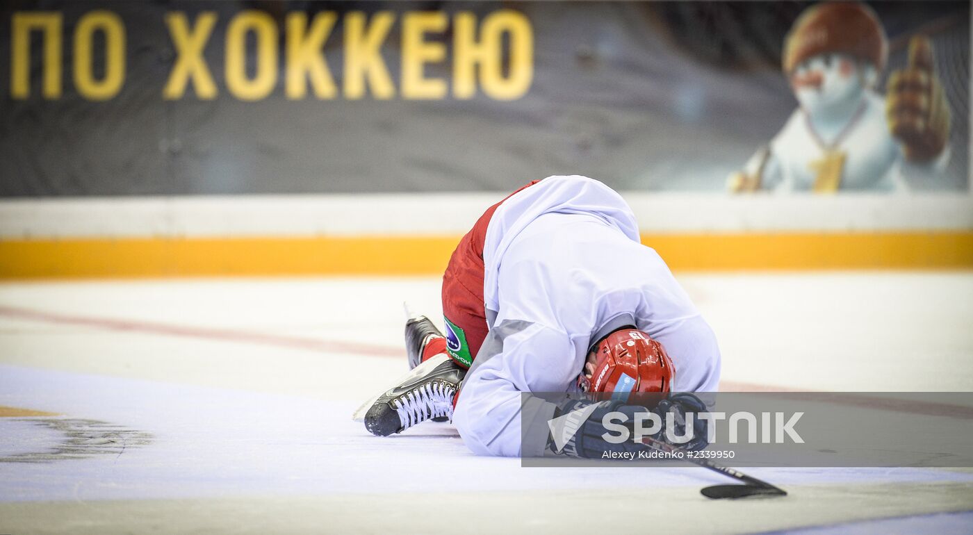 Ice hockey. Channel One Cup. Training session