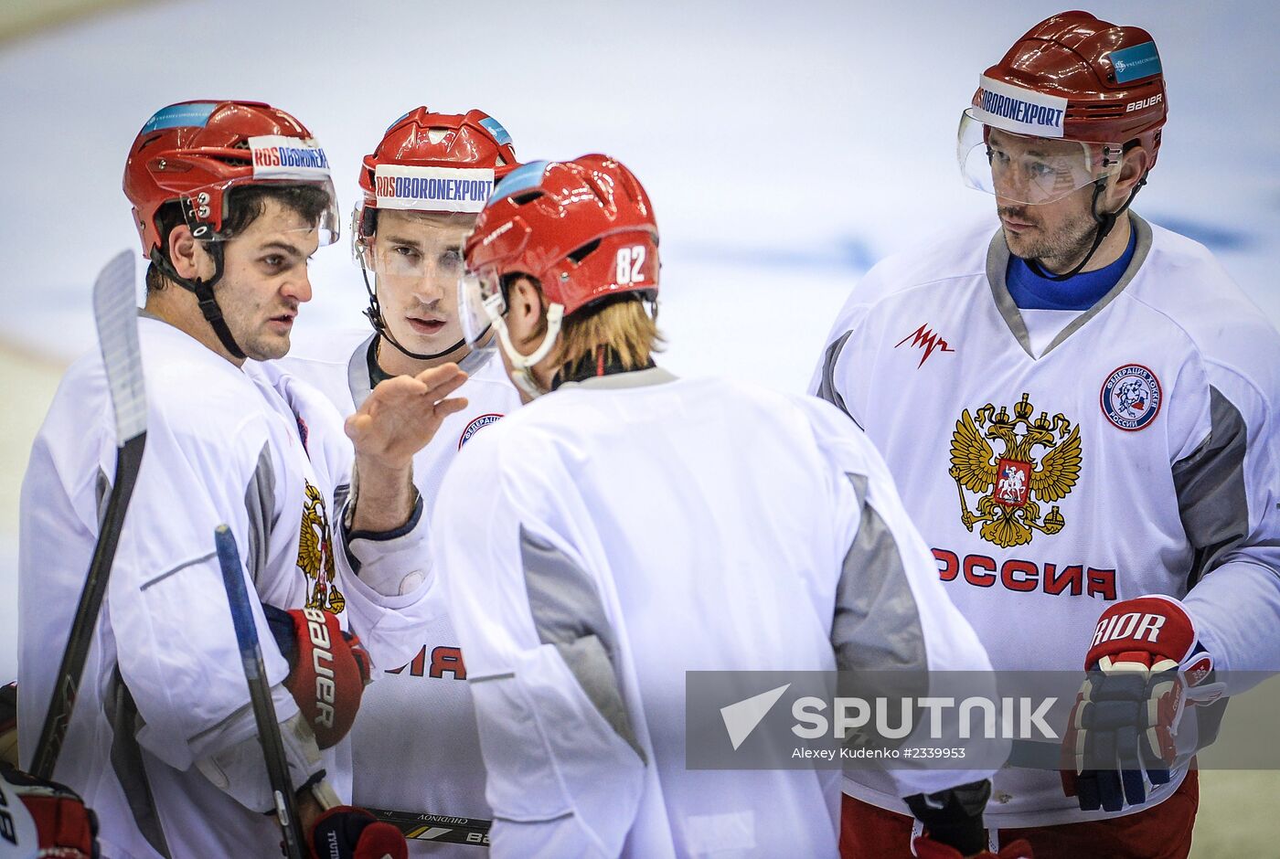 Ice hockey. Channel One Cup. Training session