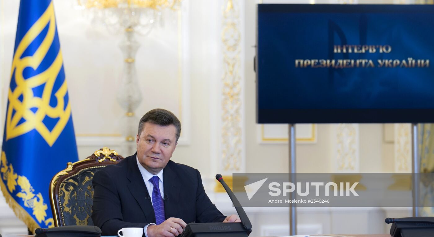 Viktor Yanukovych gives interview to Ukrainian media outlets