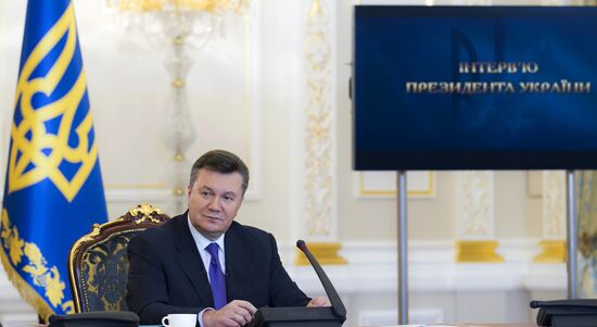 Viktor Yanukovych gives interview to Ukrainian media outlets