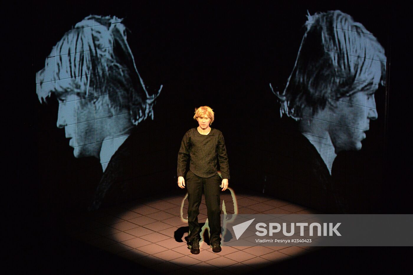 Dress rehearsal of play "Hamlet/Collage" at Theater of Nations