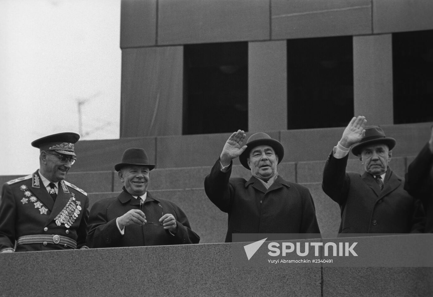 Andrei Grechko, Nikolai Podgorny, Leonid Brezhnev and Alexei Kosygin