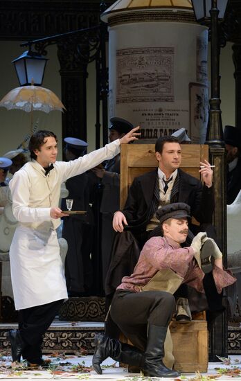 Dress rehearsal of "A Scythe Against a Stone" in Moscow Gubernia Theater