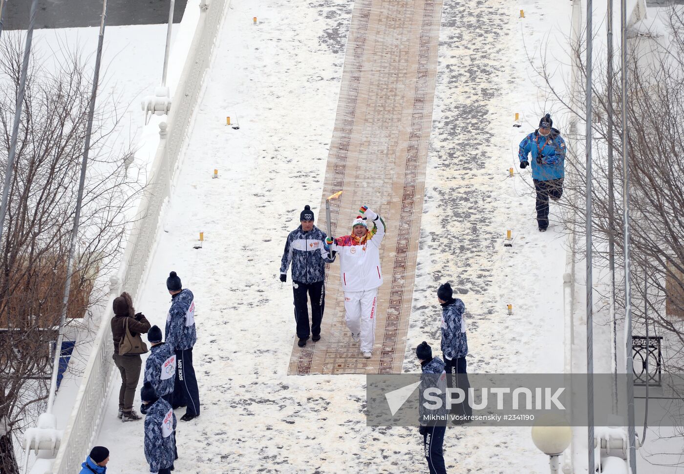 Sochi 2014 Olympic torch relay. Orenburg