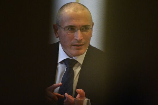 Mikhail Khodorkovsky holds news conference in Berlin