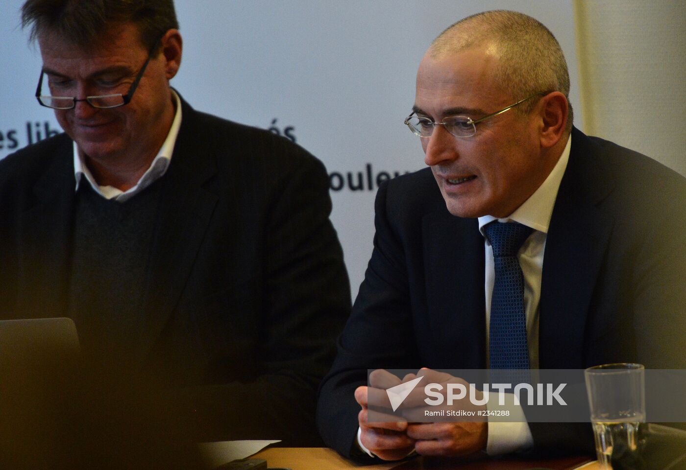 Mikhail Khodorkovsky holds news conference in Berlin