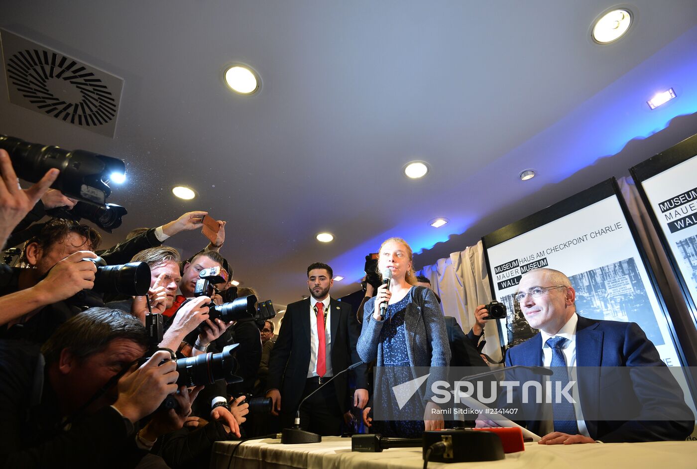 Mikhail Khodorkovsky holds news conference in Berlin