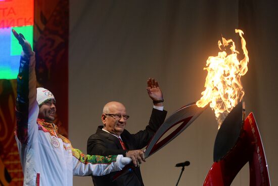 Sochi 2014 Olympic torch relay. Orenburg