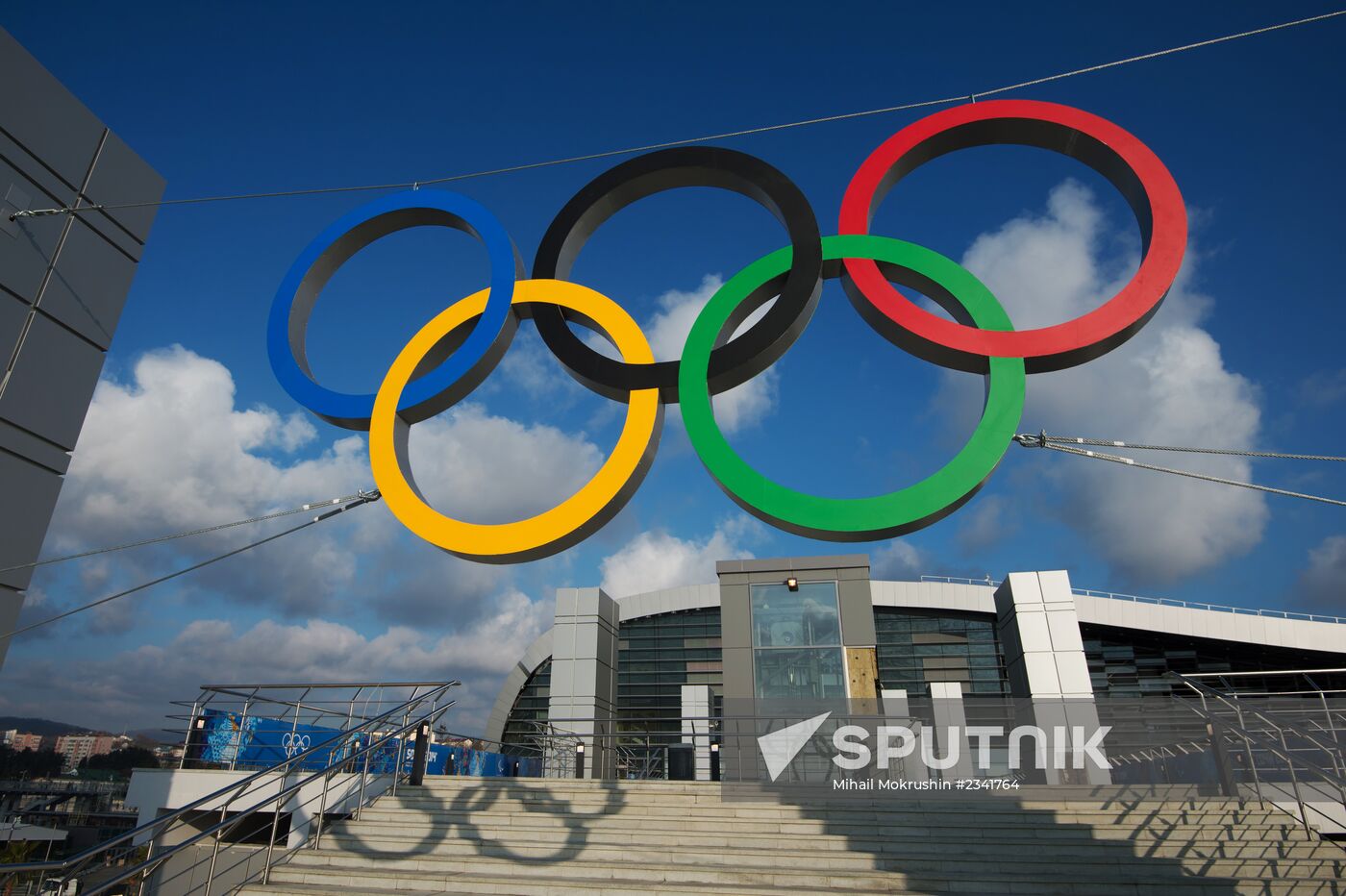 Olympic rings adorn Alder Railway Station