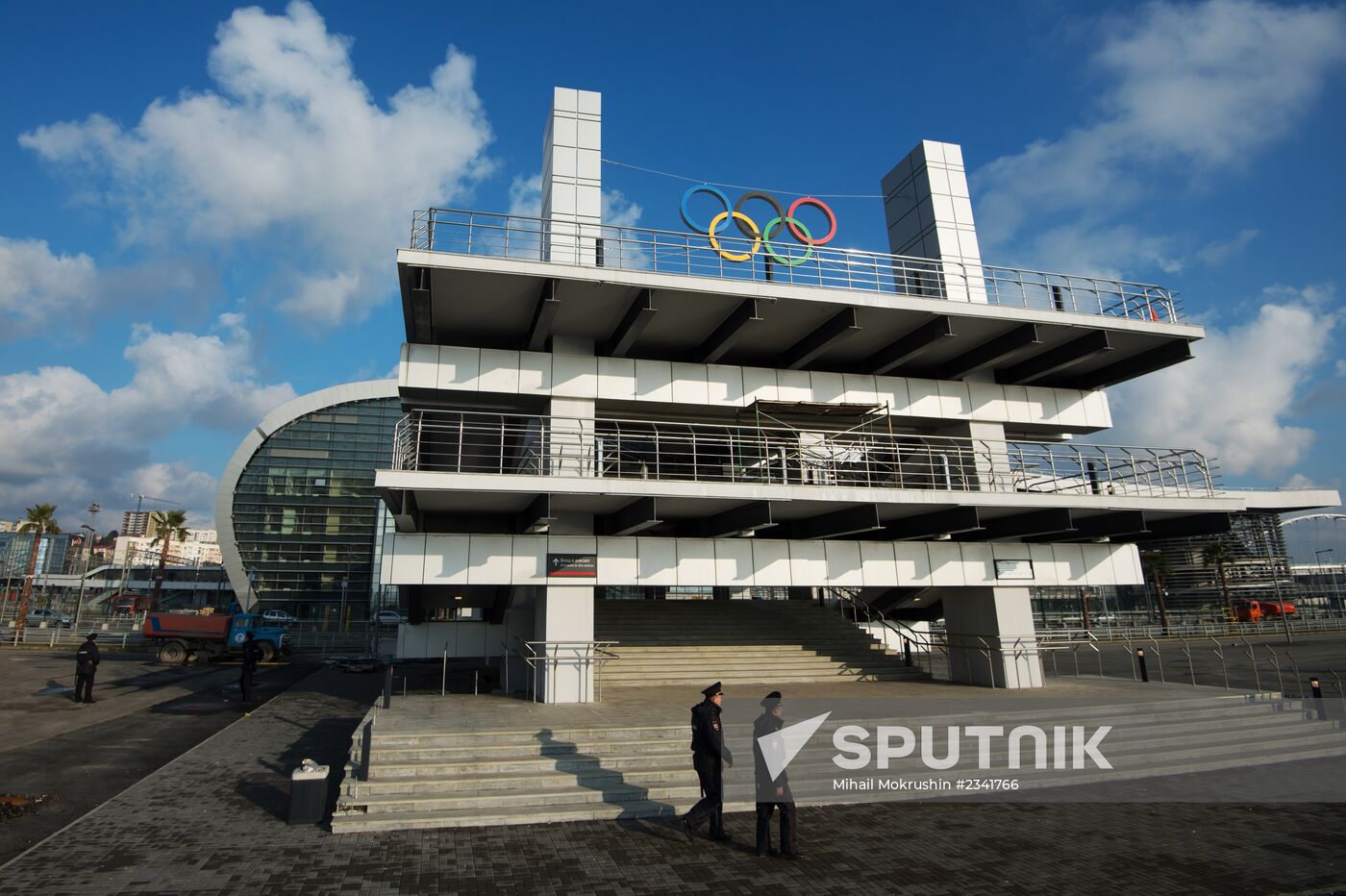 Olympic rings adorn Alder Railway Station