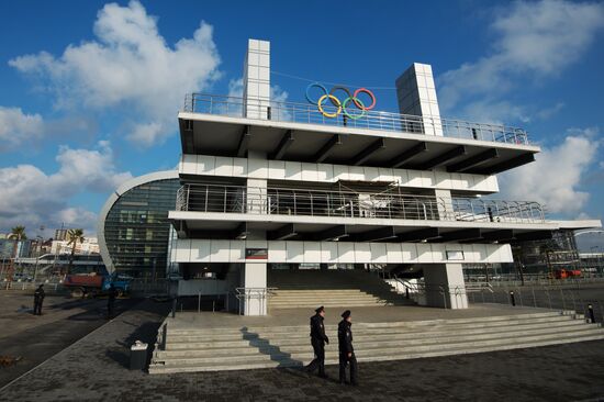 Olympic rings adorn Alder Railway Station