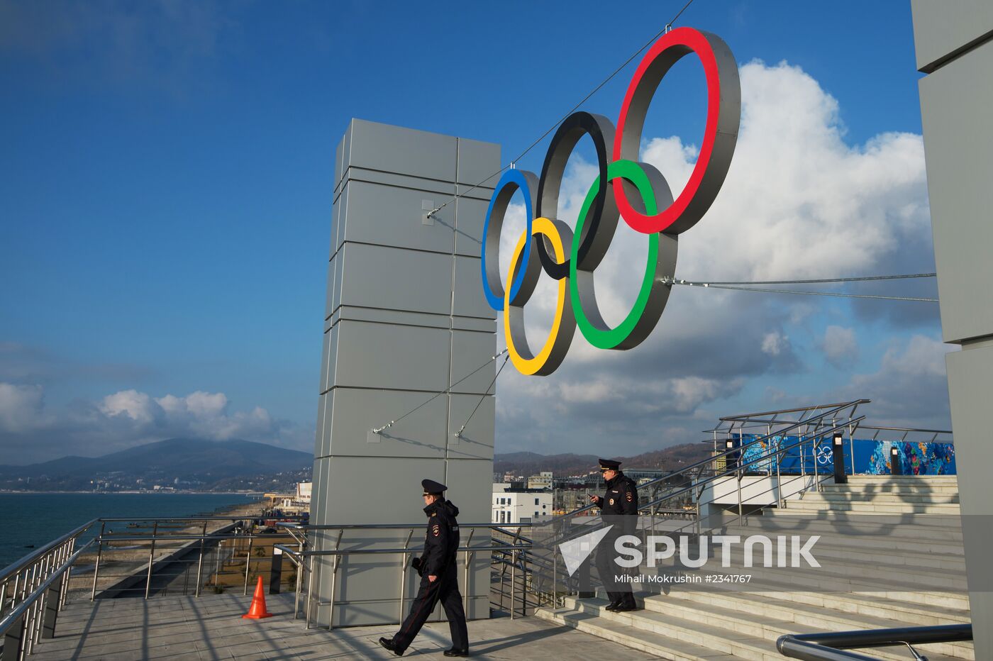 Olympic rings adorn Alder Railway Station