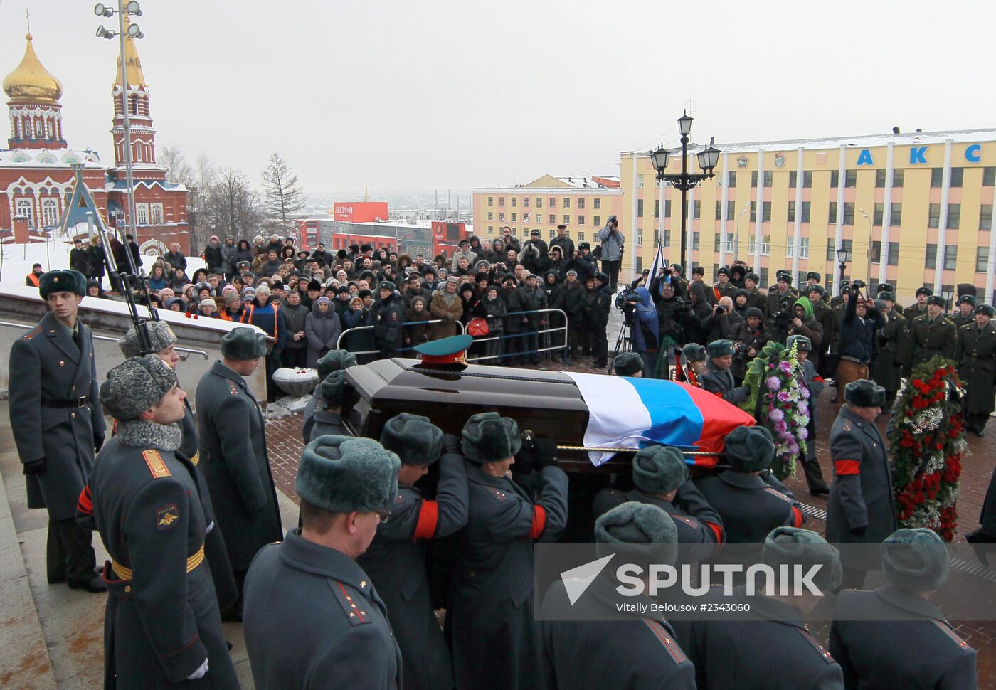 Memorial service for Mikhail Kalashnikov in Izhevsk