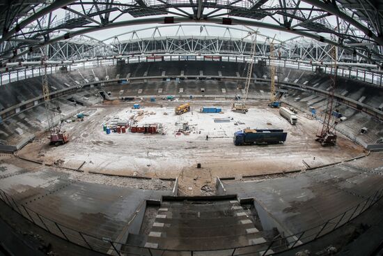 Construction site of Otkrytiye Arena stadium