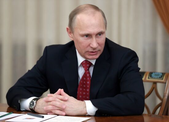Vladimir Putin conducts meeting with electoral commission bosses