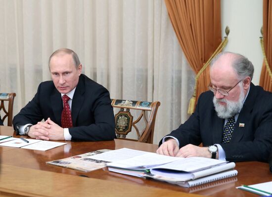 Vladimir Putin conducts meeting with electoral commission bosses