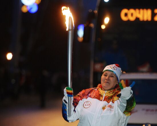 Sochi 2014 Olympic torch relay. Izhevsk