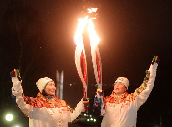 Sochi 2014 Olympic torch relay. Izhevsk