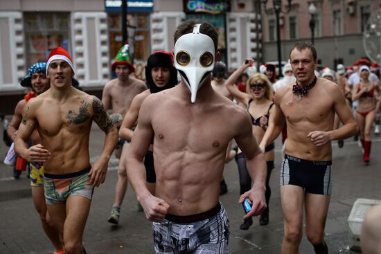 New Year's race in underpants in Moscow