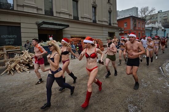 New Year's race in underpants in Moscow