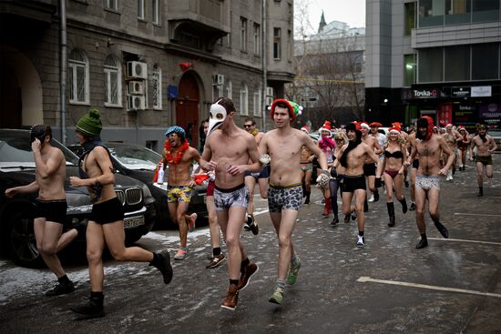 New Year's race in underpants in Moscow
