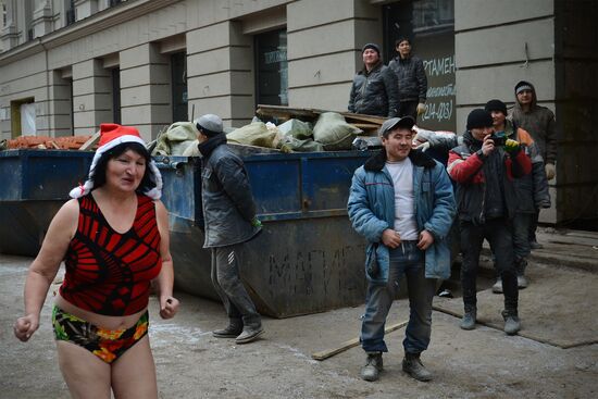 New Year's race in underpants in Moscow