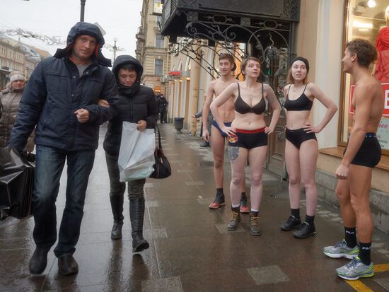 Race in underpants in St. Petersburg