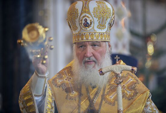 Christmas service at Cathedral of Christ the Savior