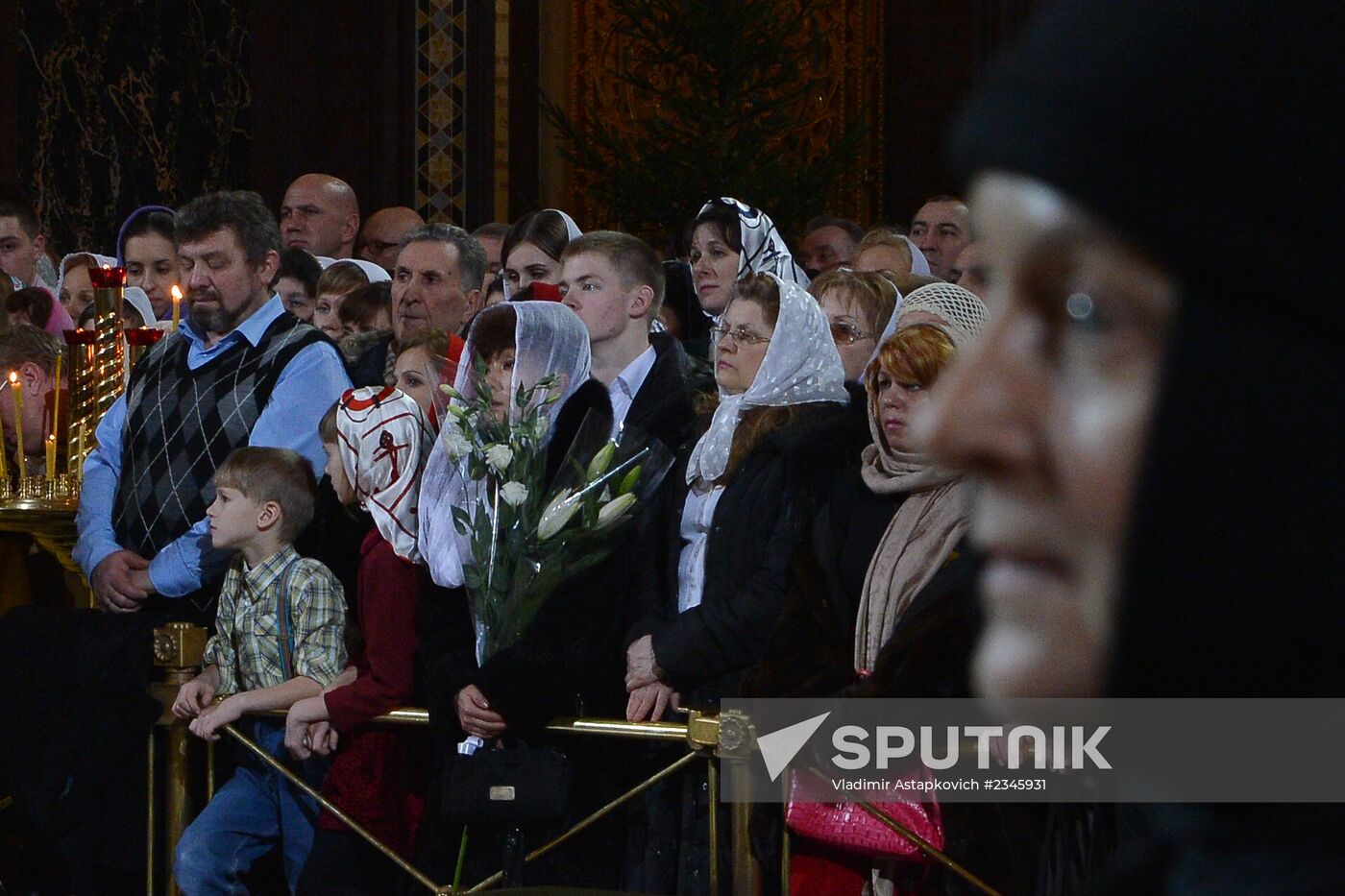 Christmas service at Cathedral of Christ the Savior