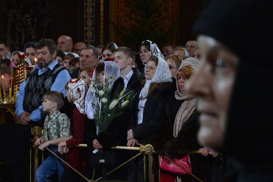Christmas service at Cathedral of Christ the Savior