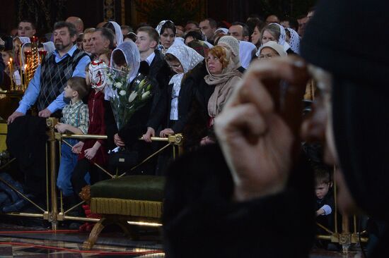 Christmas service at Cathedral of Christ the Savior