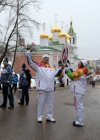 Olympic Torch relay. Nizhny Novgorod. Day 2