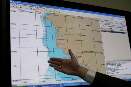 Itinerary of Oleg Naidenov trawler detained in Senegal